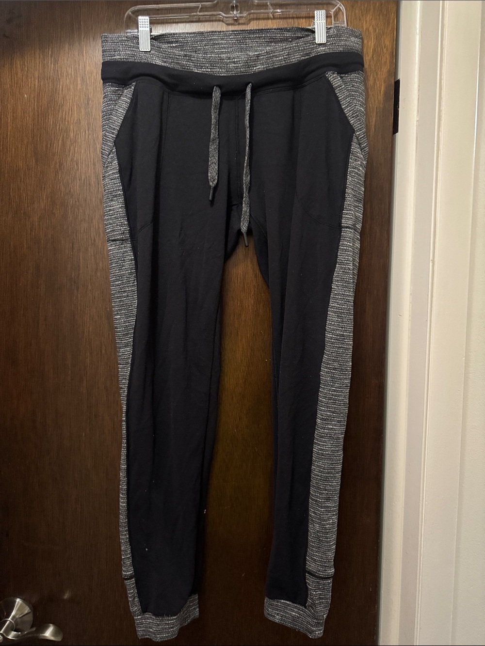 Lululemon Black Jogger Pants with Gray Heather Panels